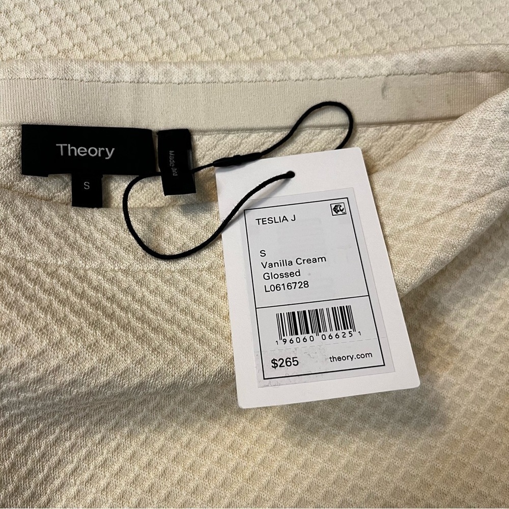 THEORY Teslia A-Line Mini Skirt in VANILLA CREAM Size S - Picture 8 of 8